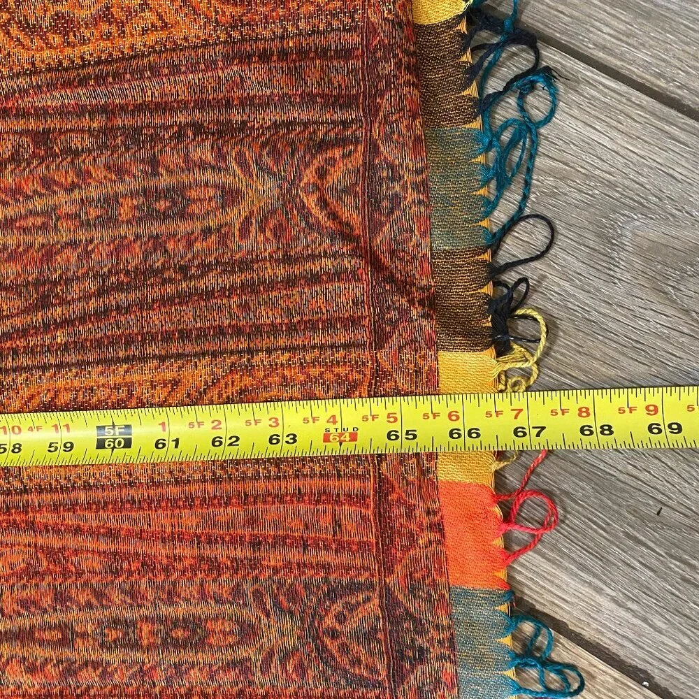 Fall Tone Striped Oversized Pashmina Scarf